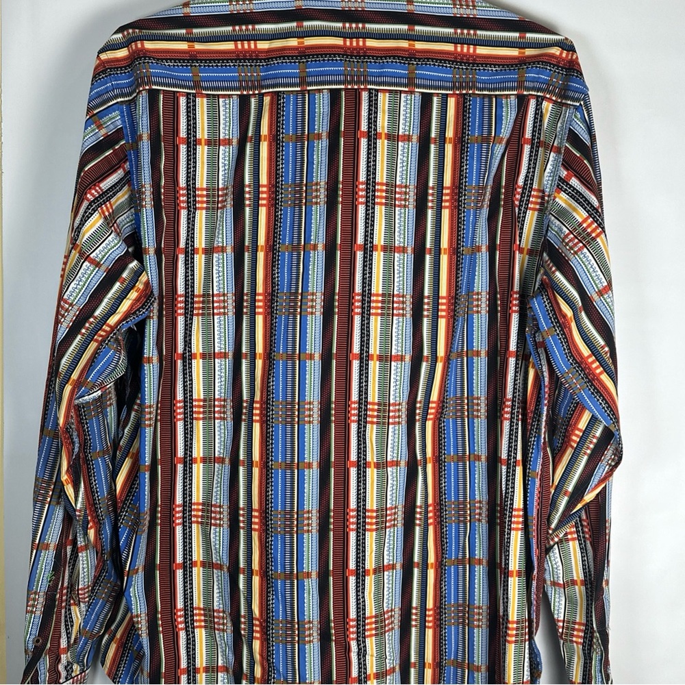 Robert Graham Blue and Red Plaid Men's Shirt - Picture 7 of 13